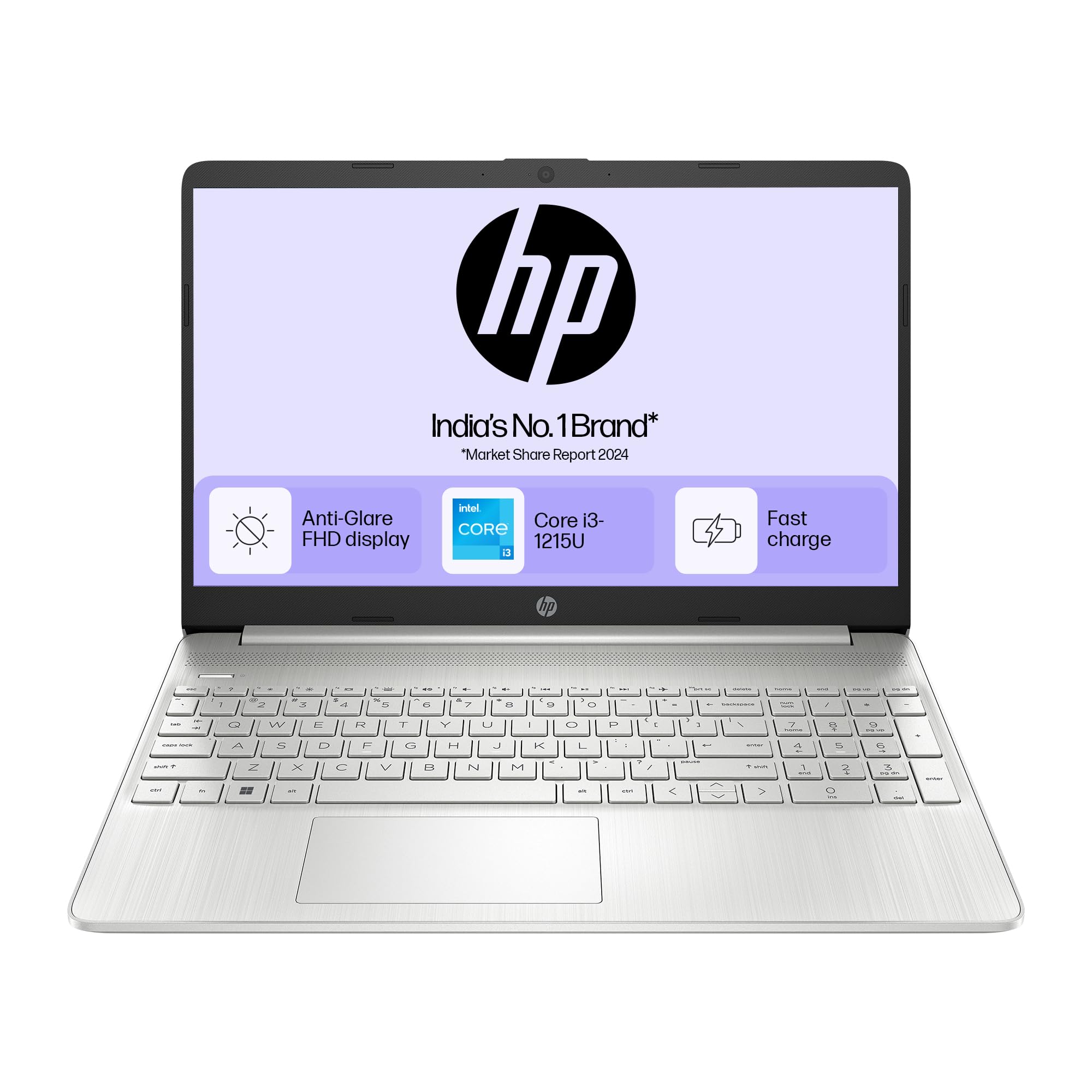 HP Laptop 15, i3-1215U de 12ª geração, 15,6 polegadas (39,6 cm